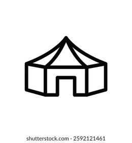 Polygonal-tent icon. Simple vector sign.