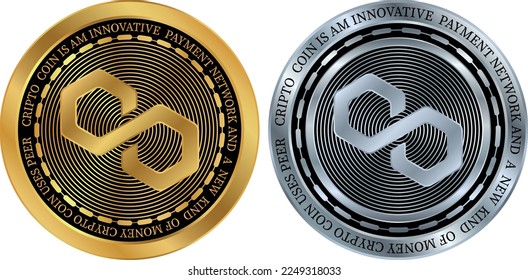 polygon-matic virtual currency illustration. vector illustrations.