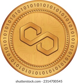 polygon-matic virtual currency illustration. vector illustrations.