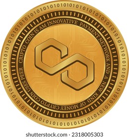 polygon-matic virtual currency illustration. vector illustrations.