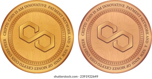polygon-matic virtual currency illustration. vector illustrations.