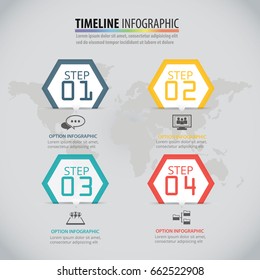 polygons 4 steps Vector infographics timeline business circle style banner. Blank space for content Can be used for web design,workflow layout, number step up options. vector eps10 illustration