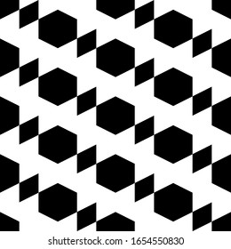 Polygons background. Hexagonal, quadrangular shapes wallpaper. Figures motif. Geometrical backdrop. Digital paper, web designing, textile print.Hexagons, rhombuses ornament. Seamles pattern.