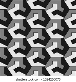 Polygons background. Hexagons, figures ornament. Simple shapes wallpaper. Mosaics motif. Geometrical backdrop. Digital paper, web designing, textile print. Seamles pattern. Vector