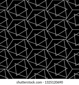 Polygons background. Hexagons, triangles ornament. Hexagonal, triangular shapes wallpaper. Figures motif. Geometrical backdrop. Digital paper, web designing, textile print. Seamles pattern