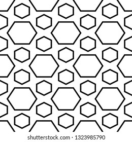 Polygons background. Hexahedrons wallpaper. Hexagons ornament.Figures motif. Geometrical shapes backdrop. Digital paper, web designing, textile print. Seamles pattern.