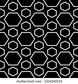 Polygons background. Hexahedrons wallpaper. Hexagons ornament.Figures motif. Geometrical shapes backdrop. Digital paper, web designing, textile print. Seamles pattern