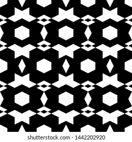 Polygons background. Seamless pattern.Hexagons, rhombuses, figures ornament. Simple shapes wallpaper. Digital paper, web designing, textile print.Geometrical backdrop. Vector.