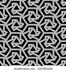 Polygons background.Simple shapes wallpaper.Geometrical backdrop. Mosaics motif. Hexagons, triangles, figures ornament. Digital paper, web designing, textile print. Seamles pattern.