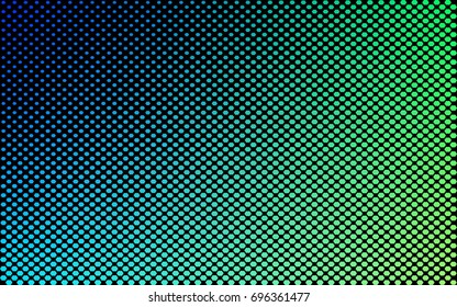 polygons blue green. hexagons colored. black background. grunge texture. halftone effect. vector illustration