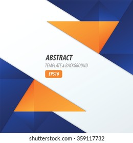 polygons design template 2 color blue, orange
