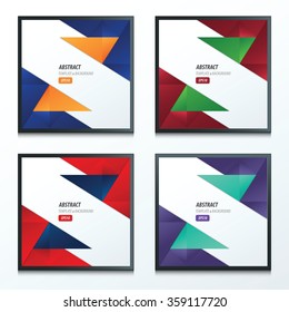 polygons design template set 4 in 2 color style.