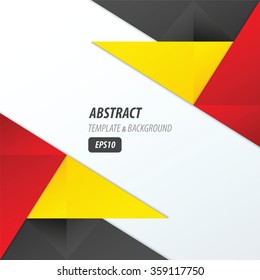 polygons design template yellow, black, red