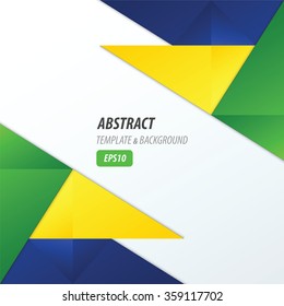 polygons design template yellow, blue, green