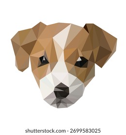 Polygons Of Dog On White Background