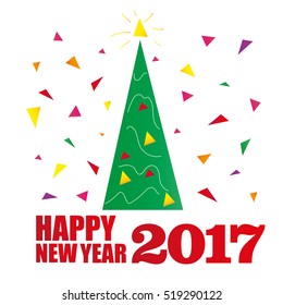 Polygon's Happy New Year's postcard. Artistic Celebrate's colorful background and backdrop. Vector geometric illustration.