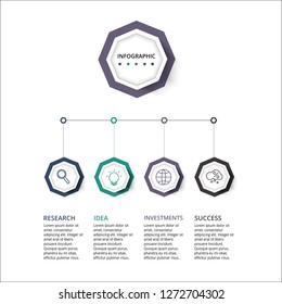 Polygons for infographic. Template for diagram, graph, presentation and round chart. Infographic image on 4 positions. Business plan, business diagram.