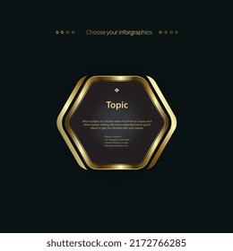 Polygons Luxury Options Infographic And Golden Template