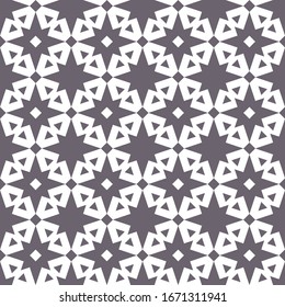 Polygons motif. Figures background. Geometric backdrop. Triangles, rhombuses, stars ornament. Seamless pattern. Triangular, quadrangular, star shapes wallpaper. Textile print, abstract. Vector.