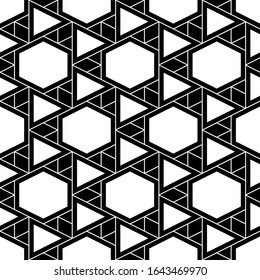 Polygons motif.Geometric background. Seamless ornament.Triangular, quadrangular, hexagonal shapes wallpaper.Triangles, rhombuses, hexagons pattern.Geometrical backdrop. Digital paper, abstract