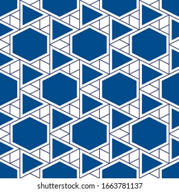 Polígonos motif.Ornament sin soldadura.Fondo geométrico. Papel tapiz triangular, cuadriculado, hexagonal. Fondo geométrico. Papel digital, abstracto. Triángulos, hombros, patrón hexagonal.