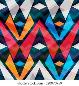 polygons on a dark background Seamless geometric pattern