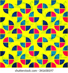 polygons on a yellow background grunge effect seamless geometric background