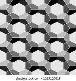 Polygons ornament. Geometrical backdrop. Hexagons, pentagons background. Geometric wallpaper. Mosaics motif. Digital paper, textile print, web design, abstract. Seamless pattern. Vector