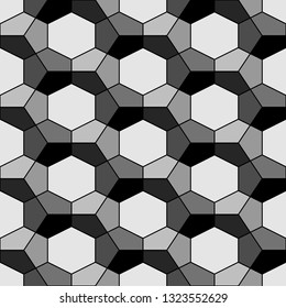Polygons ornament. Hexagons, pentagons background.Geometrical backdrop. Geometric wallpaper. Mosaics motif. Digital paper, textile print, web design, abstract. Seamless pattern. Vector
