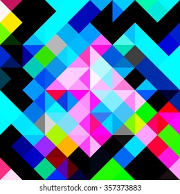 polygons psychedelic colored geometric background pixels