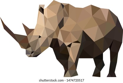Polygons vector lines wild rhino