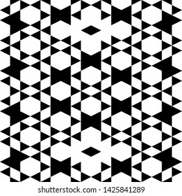 Polygons wallpaper. Seamless pattern.Geometrical backdrop. Hexagons, rhombuses, triangles, figures ornament. Abstract background. Digital paper, textile print, web design. Vector.