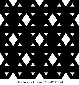 Polygons wallpaper. Seamless vector. Rhombuses, triangles ornament. Simple figures pattern. Ethnic motif. Geometric background. Digital paper, textile print, web design, abstract backdrop.