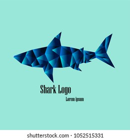 polygon-shark vector logo