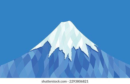 Polygon-style front-facing summer illustration of Mount Fuji