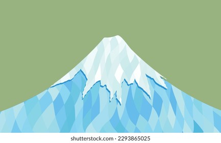 Polygon-style front-facing winter illustration of Mount Fuji