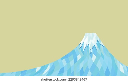 Polygon-style winter illustration of Mount Fuji