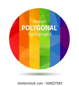 Polygoral round rainbow gay pride frame. LGBT community symbol. Design element for banners or posters.