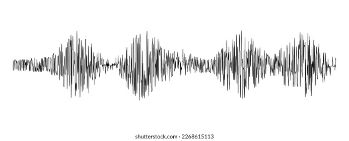 Polygraph or seismograph diagram isolated on white background. Seismogram or lie detector graph. Ground motion, earthquake line, sound or pulse record wave. Vector graphic illustration