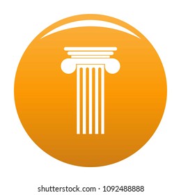 Polyhedral column icon. Simple illustration of polyhedral column vector icon for any design orange