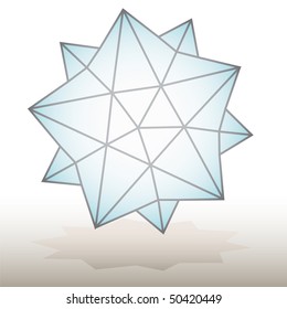 Polyhedral figure of a star with gradient vector 3D.