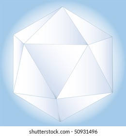 Polyhedral figure of a star with gradient vector 3D.