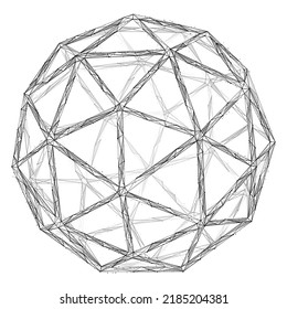 Figura geométrica poliédrica. Construcción poligonal de líneas y puntos.