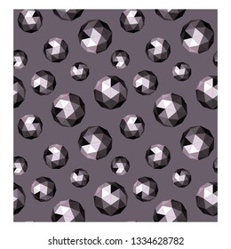 Polyhedron abstract gray ball pattern