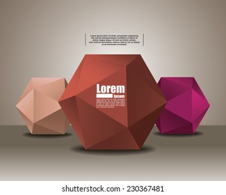 polyhedron for graphic design. banner for text