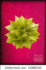 Polyhedron for graphic design. Low-poly style illustration