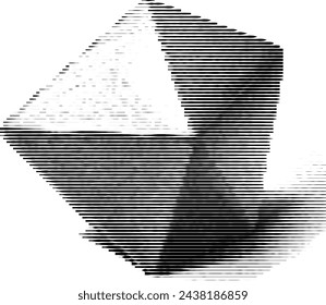 Polyhedron illusion with the stripes