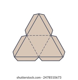 Poliedro. Diagrama de montaje piramidal con válvulas sobre fondo blanco. Ilustración vectorial