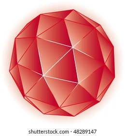 Polyhedron vector geometric illustration 3D