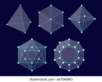 Polyhedrons. Shapes. Geometry. Set